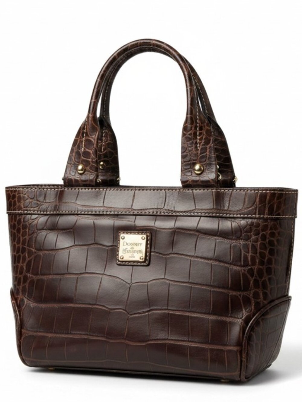 Dooney & Bourke Brown Croc-EmbossedSmall  Leather Tote